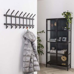 Hoyz - Kapstok Industrieel met 16 haken - Grijs - Wandkapstok 90cm breed - Snelle Montage