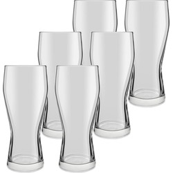 6x Speciaal bierglazen transparant 400 ml Mainz - Bierglazen