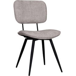 LABEL51 Eetkamerstoel Liva - Stone - Elite - Black Frame