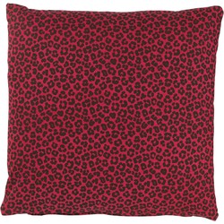 Dutch Decor JENNY - Sierkussen 45x45 cm - panterprint - rood - Dutch Decor