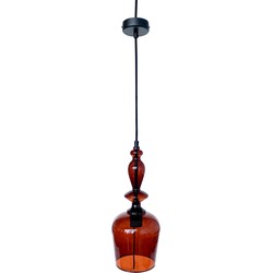 Hanglamp | glas | rood | 15x15x (h)200 cm