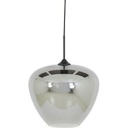 Light&living Hanglamp Ø40x34 cm MAYSON smoke glas-mat zwart