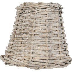 Clayre & Eef Lampenkap  Ø 14x12 cm Bruin Rotan Rond Rieten Lampenkap