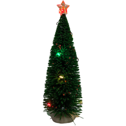 Verlichte Dennenboom Met Ster