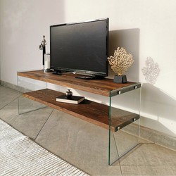 TV Meubel Coral Walnoot Dennenhout 120x45x35 cm