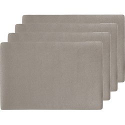 Zeller placemats - 4x - vegan leer - taupe - 45 x 30 cm - Placemats