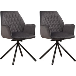 Eetkamerstoelen Set van 2 Novan velvet