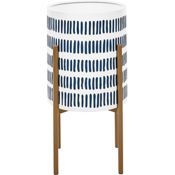 NEMOROSA - Bloempot - Wit/Blauw - 31 x 31 x 58 cm - Metaal