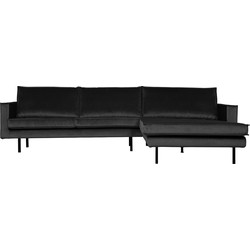 BePureHome Rodeo Chaise Longue Rechts - Velvet - Antraciet - 85x300x86