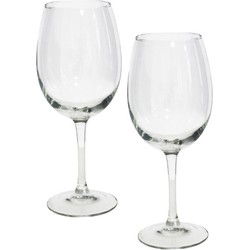 Gerimport Wijnglazen - 6 stuks - glas - 580 ml - voor rood en wit - Wijnglazen