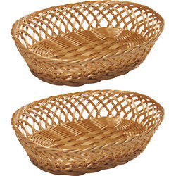 Kesper fruitmand/broodmand - 2x - ovaal - 23,5 x 31 x 8,5 cm - broodmand