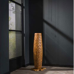 Vloerlamp Naturel Gerecycled Teakhout - 40x40x104cm