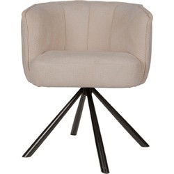 PTMD Eetkamerstoel Como - 63x66x80 cm - Textiel - Creme