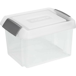 Sunware opslagbox kunststof 32 liter transparant 45 x 36 x 24 cm met hoge deksel - Opbergbox