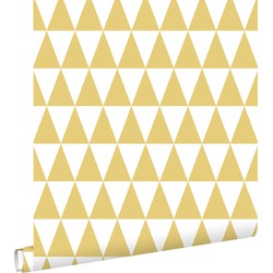 ESTAhome behang grafische driehoeken okergeel - 53 cm x 10,05 m - 128863