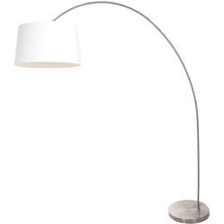 Mexlite - vloerlamp - Solva - staal - linnen metaal - booglamp - E27 - 3917ST