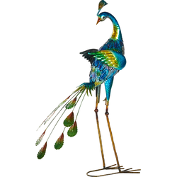 Beliani PEACOCK - Tuinbeeld-Blauw-IJzer