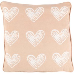 Dutch Decor THIRZA - Kussenhoes 45x45 cm - 100% katoen - hartjes - roze - Dutch Decor