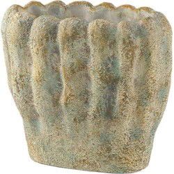 PTMD Bloempot Contina - 30x15x28 cm - Cement - Groen