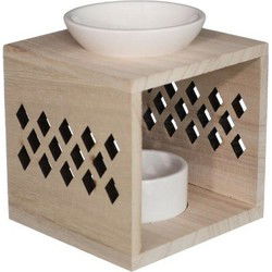 Ideas4seasons Geurbrander - amberblokjes/geurolie - 10 x 12 cm - Geurbranders