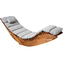 Beliani BRESCIA PREMIUM - Tuinligstoel-Lichte houtkleur-Acaciahout