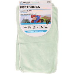 Benson Poetsdoeken - set 2x - extra zacht - microvezel - 2 formaten - mintgroen - Vaatdoekjes