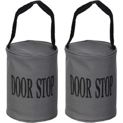 Esschert Design Canvas deurstopper grijs - 2x - 16 x 12.5 cm - Deurstoppers