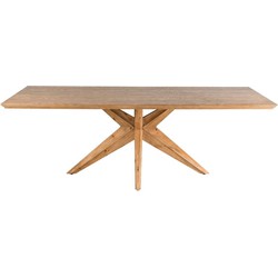 Eettafel van massief grenenhout en eikenfineer L240 cm - STELLA