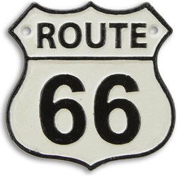 GIETIJZEREN "ROUTE 66" GEDENKPLAAT