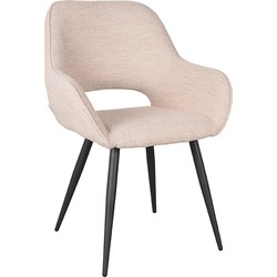 LABEL51 Eetkamerstoel Fer - Naturel - Boucle - Black Frame