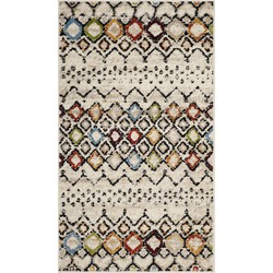 Safavieh Boho Chic Indoor Woven Area Rug, Amsterdam Collection, AMS108, in Ivory & Multi, 91 X 152 cm