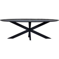 Giga Meubel - Eettafel Zwart Ovaal - 240x110x78cm - Diamond