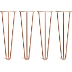 The Hairpin Leg Co. - Hairpin Legs - Bank - 40cm - 10mm - Bankpoten - 3 Staven - Koper