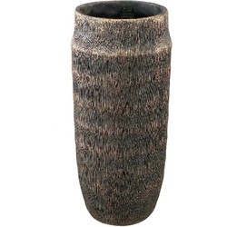 PTMD Bloempot Sary - 24x24x55 cm - Cement - Zwart