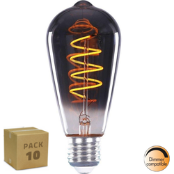 10 pack Highlight – Exclusive collection – Filament lamp E27 – Smoke – 3 step dimming – 9W – 2200 Kelvin – Warm licht – Ø6.4cm