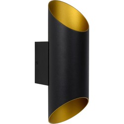 Zwart cilindervormige elegant moderne wandlamp 10 cm G9