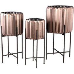 PTMD Bloempot Eleyza - 31x31x66 cm - Metaal - Koper