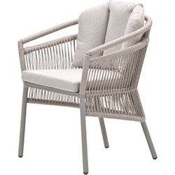 Prato dining fauteuil - taupe -rope dakar sand - desert sand