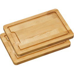 Kesper Fagus beukenhouten snijplank - 2x - 21 x 32 x 2 cm - Dik - Snijplanken