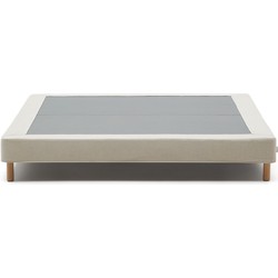 Kave Home - Bedbodem Ofelia met afneembare beige bekleding en massief beukenhouten poten voor een matr