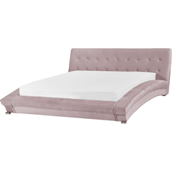 LILLE  - Tweepersoonsbed - Roze - 160 x 200 cm - Fluweel