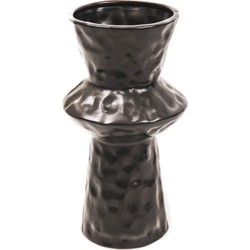 HouseVitamin gedeukte vaas | Zwarte vaas | 14 x 14 x 27,5 cm