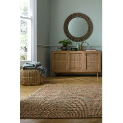 Jute Vloerkleed Boucle Naturel / Groen - 200x290 cm