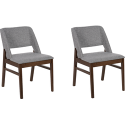 BELLA - Eetkamerstoel set van 2 - Lichtgrijs - Polyester