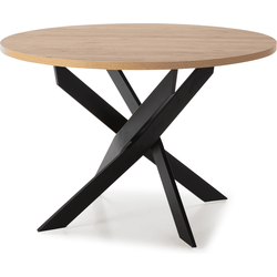 Ronde tafel met witte metalen poten L120 cm - THER