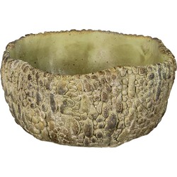 Clayre & Eef Bloempot  22x21x11 cm Groen Steen Rond Bloempot binnen