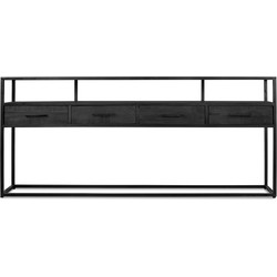 Benoa Jax 4 Drawer Console Table Black 180 cm