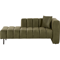 Beliani LANNILS - Chaise longue-Groen-Fluweel