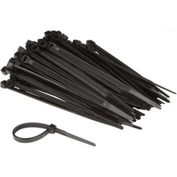 Set met nylon kabelbinders 4.6 x 120 mm zwart (100 st.)