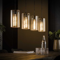 Hoyz - Industriele Hanglamp - 4 Lampen - Artdeco - Cylinder